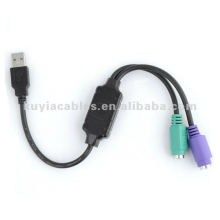 2.0 USB zu PS2 Kabel PC Konverter Schnur Adapter für Maus Tastatur